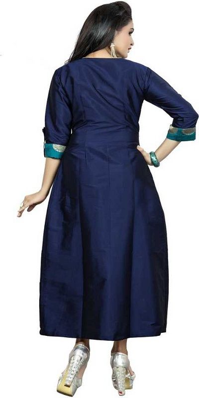 Casual Self Design Women Kurti  (Blue)